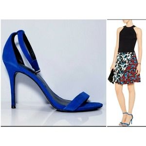 SANDRO PARIS ALINA NEON COBALT BLUE STRAPPY SANDALS SHOES $470 38 / US 7.5 7 1/2